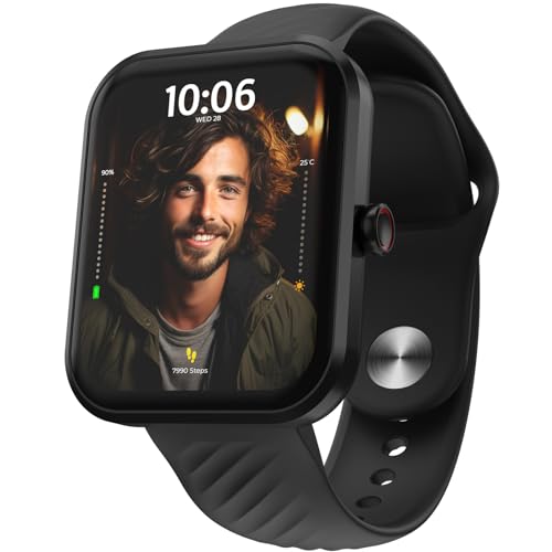 beatXP Marv Aura 1.83” HD Display Bluetooth Calling Smart Watch, Metal Body, 240 * 284 px, 500 Nits, 60 Hz Refresh Rate, 100+ Sports Modes, 24×7 Health Tracking, IP67 (Black)