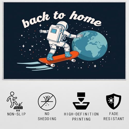Tapis de salon lavable et antidérapant motif astronaute science-fiction - 5