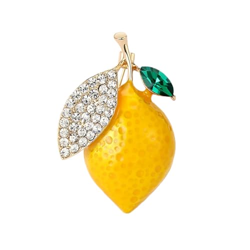 Image of Enamel Fruit Brooch for Women Rhinestones Fruit Lapel Pin Elegant Fruit Brooches Jewelry Gift, Perfect for Dresses Hat Bag