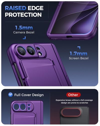 Vihibii Etui iPhone Duo Portfel, Podstawa i Osłona Aparatu, Ciemny Fiolet