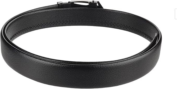 KM-EXPORT Men's Faux Leather Belt Automatic Buckle (Black;Free Size) (Pack of 1)3