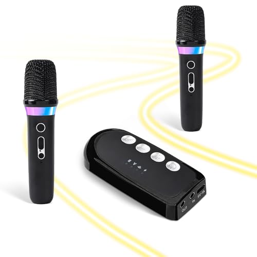 jweathy Car Karaoke Microphone,Dual Handheld Rechargeable Mic with 3.5mm Aux in...