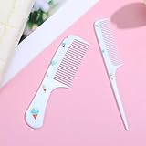 toddler comb Cute Hair Baby Comb Fine Tooth Rat Tail Combs For Toddler Girls Portable Anti-Static Plastic Mini Kids Hairdressing Combs Gift For Wet And Dry All Hair Types(Blue) - Image 4