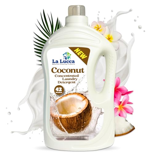LaLucca Coconut Concentrated Laundry Detergent | 42x Washes | Coconut Fragrance Clothes Washing Liquid | Spanish Washing Detergent | Long Lasting 3 Litre Laundry Liquid | Suitable For All Fabrics