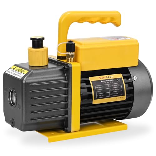 Image of 3.6 CFM Vacuum Pump, 110V 1 /4 HP Single Stage Rotary Vane HVAC Air Vacuum Pump, AC Refrigerant Recharging for R134a R410a R22 Systems, Vacuum Pump Automotive, 300ml Oil Included