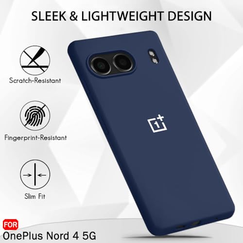 Image of MOBILOVE Back Cover Case for OnePlus Nord 4 5G | Pure Liquid Soft Matte Silicone Case with Logo and Comes with Camera and Screen Protection Back Cover for OnePlus Nord 4 5G (Blue)