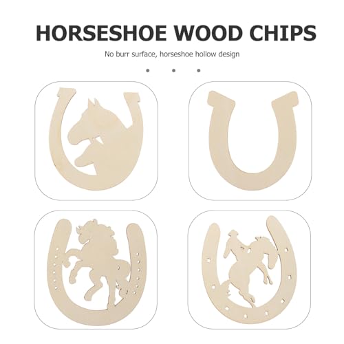 Toyvian 24pcs Wooden Horseshoe Cutouts Unfinished Wood Horseshoes Blank Wooden Horse Cutouts Wood Horseshoe Cutouts for Craft Supplies DIY Party Decor - Image 3