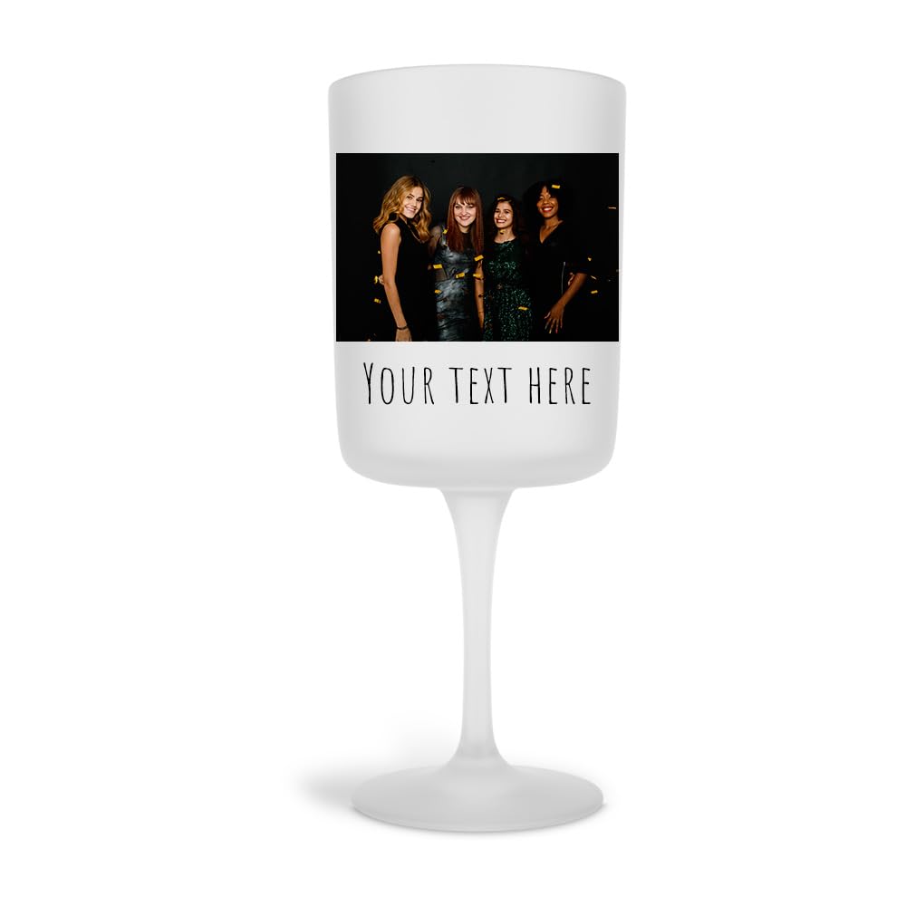 Personalised Frosted Photo Wine Glass Goblet