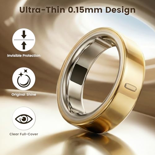 10 Pack Ultra Thin Transparent Protector for Oura Ring Gen 4/3, Invisible Clear Full-Cover Scratch-Resistant Film Wrap f - Additional View
