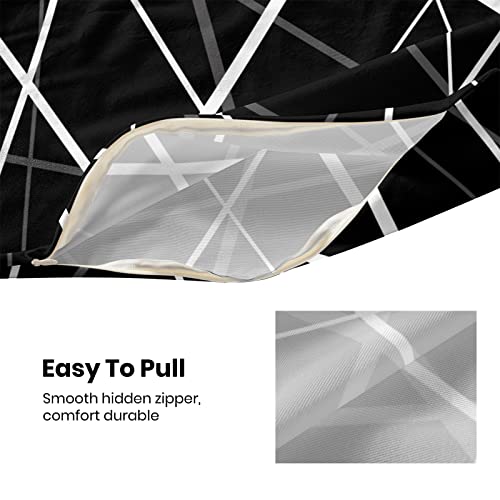 Betginy Black And White Decorative Pillow Covers, Grey Modern Abstract Throw Pillows For Couch, Boho Pillow Covers 18X18 Inch 2 Pcs Geometric Square Cushion Cover Gift For Couch Sofa Bed #TOP4
