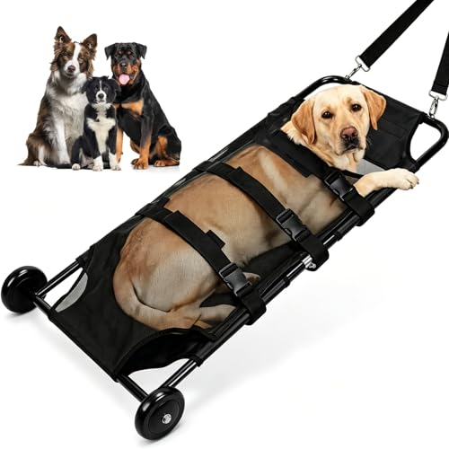 260 lbs Portable Foldable Pet Dog Stretcher 4622 in Animal Transport Trolley Designed for Enhanced Pet Comfort and Dignity
