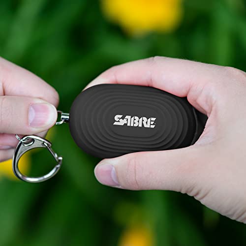SABRE Alarme pessoal 2 em 1 com luz LED, sirene de segurança pessoal de 130 dB, gancho de pressão pa