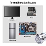 Powice 12 mm PC Power Button z czerwonym światłem LED 3-220 V/3 A, Power Button PC z okablowaniem portu host, 12 mm automatyczny reset przełącznik ciśnieniowy 12 V, odpowiedni do modyfikacji komputera