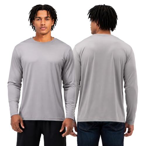 DEVOPS 2 Pack Men's Sun Protection UPF 50+ Long Sleeve T-Shirts Quick Dry