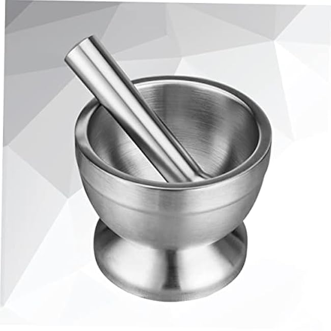 MAGICLULU Stainless Steel Garlic Pugging Pot Mortar and Pestle Set Small Kitchen Tool for Spice Grinding Easy to Clean and Ergonomic Design for Home Cooks and Chefs