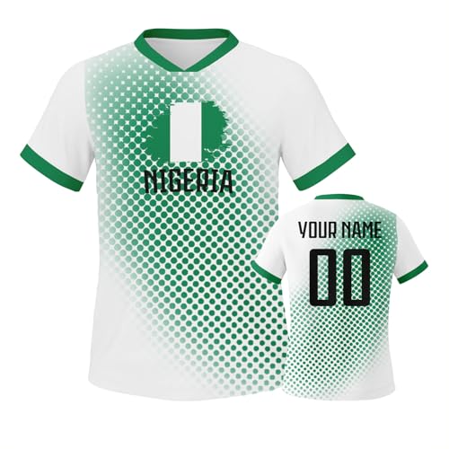 2026 Nigeria Kids Soccer Jersey Boys Girls Youth 3-14Y, Custom Name Number National Flag Football Shirt, Futbol Camiseta Playera, Patriotic Game Day Fan Gift Practice Outfit