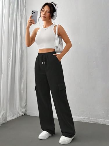 Image of KATECLO Women's Multi Flap Pocket Side Drawstring Waist Sweatpants