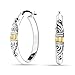 LeCalla 925 Sterling Silver Bali-Style Hoop Earrings Jewelry Lightweight Two-Tone O Shape Antique Bali Hoop Earrings for Women - 30MM