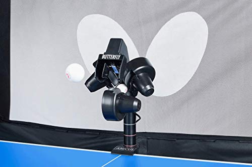 Butterfly Refurbished Grade B Amicus Prime Table Tennis Robot | Ball Launcher-Thrower for Ping Pong Tables | Free Carry Bag, Remote, Tech Support, & 120 Balls | Practice Ping Pong Anytime | Used