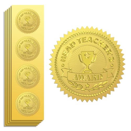 Peacoblue 100Pcs Envelope Gold Foil Seals Self Adhesive Stickers
