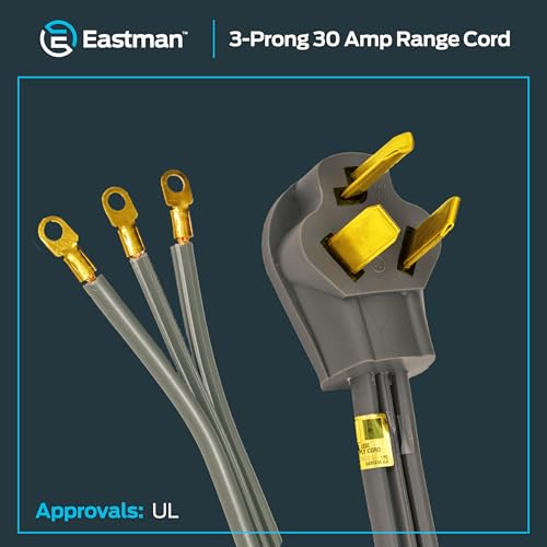 Image of Eastman 6 Feet Electric Dryer Cord, 30 Amps 3-Prong Wire, 61251