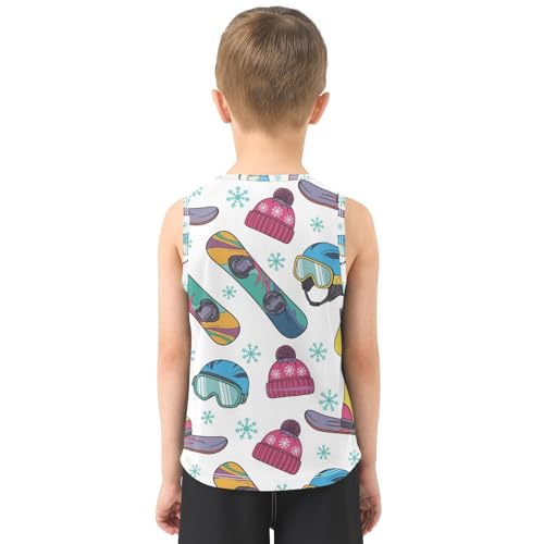 J JOYSAY Winter Skiing Snowflakes Boys Tank Top Sleeveless Muscle Shirts Quick Dry Workout Active Sport Kids T-Shirts 3-15T3