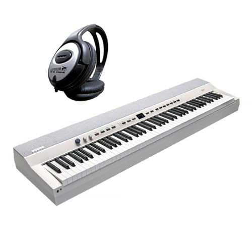 Kurzweil KAP1-WH - Teclado de piano profesional (88 teclas, con auriculares Keepdrum), color blanco