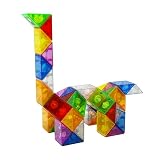 マジックスネーク Magic Snake かわいい ツイストパズル玩具 魔方 ストレス解消 育脳 脳トレ 知能ゲーム Magic Cube 立体パズル パズルゲーム 初心者 知育玩具 小学生 女の子 男の子 プレゼント おもちゃ (透明色48Part)