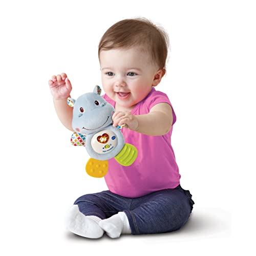 VTech-Baby HIPO mordedor Hipopótamo de peluche musical y sonajero que ayuda a calmar y aliviar a tu bebe con tiernas frases, canciones y melodías, Color azul (3480-502522), versión ESP - imagen 4