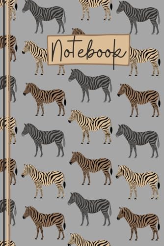 Zebra Notebook: Cute Zebra Lined Journal, The Perfect Novelty Zebra Gift for a Anyone who Loves Zebras & Safari Animals - Grey