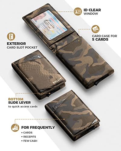 VULKIT Pop Up Wallet for Men, Credit Card Holder Minimalist Slim Bifold Wallets RFID Blocking with Gift Box Desert Camouflage2