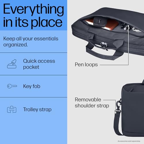 HP Everyday Porte-documents unisexe pour ordinateur portable 14" Gris, gris, 14.17 x 1.77 x 10.24 in