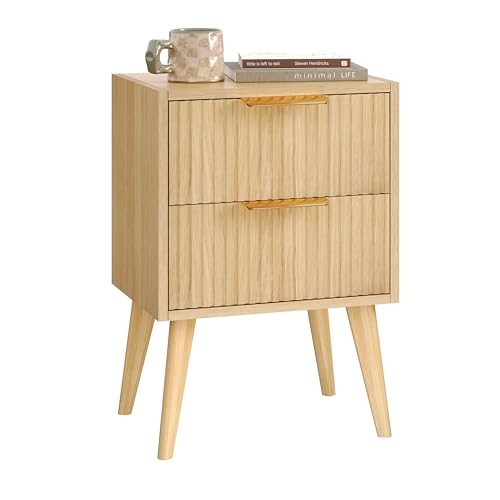 YAUKOMEL Fluted Nightstand