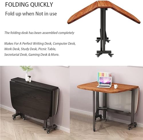 Table extensible en bois avec roue universelle et abattants modulables - 5