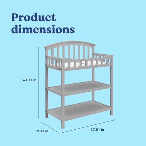 Graco Changing Table with Water-Resistant Changing Pad, Pebble Gray - image 6
