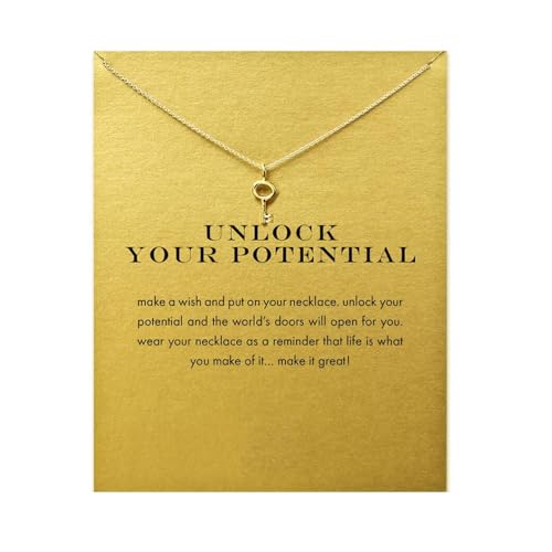 Yocoyee Minimalist Simple Tiny Key Pendant Necklace for Women Unlock