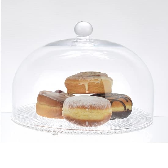 EMH Cloche dôme en verre faite à la main 18,5 x 27,5 cm