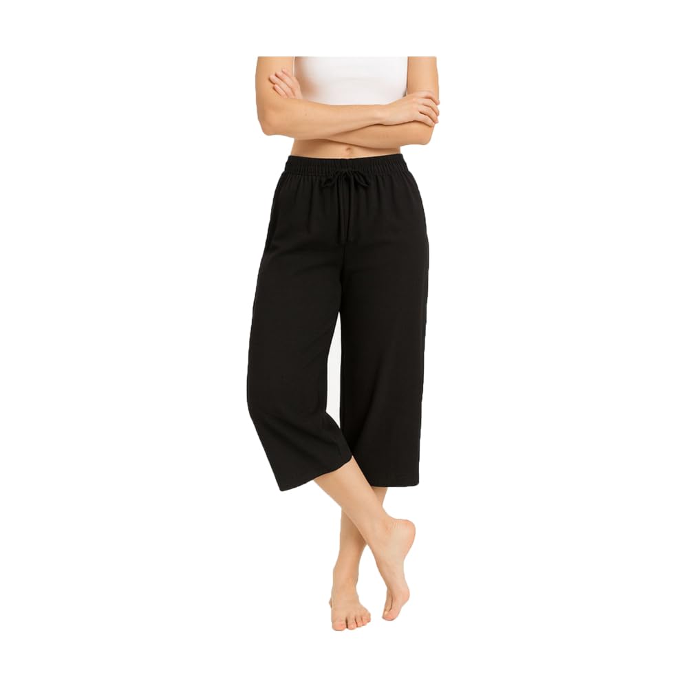 Women's Loosefit Capri, 3/4th Capri Trousers For Women (Black) Single Pack-picture-31