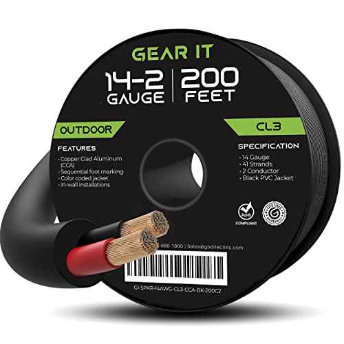 GearIT 14/2 Speaker Wire 14 Gauge