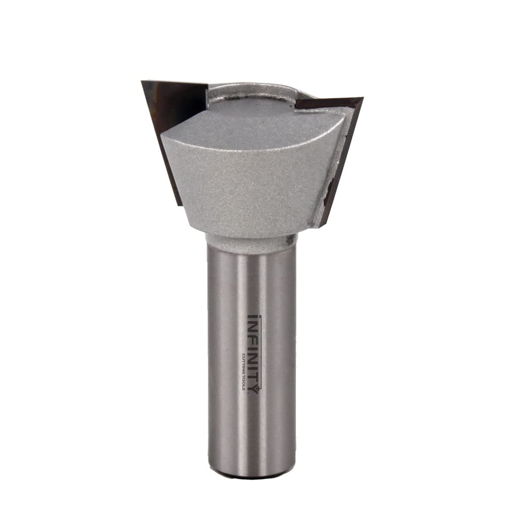 Infinity Cutting Tools 1/2" Shank, Extended Tenon Cutter for 15° Shaker Interior & Exterior Door Router Bit Set, 1-1/4" C.D. x 3/4" C.H.| Carbide Tip