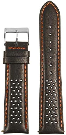 Pulseira de relógio de couro perfurada StrapsCo GT Rally Racing