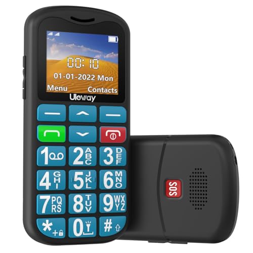 USHINING Unlocked Pay as You Go Mobile Phone for Seniors,GSM 2G SIM Free Basic Backup Cheap Mobile Phones,Lightweight&Durable