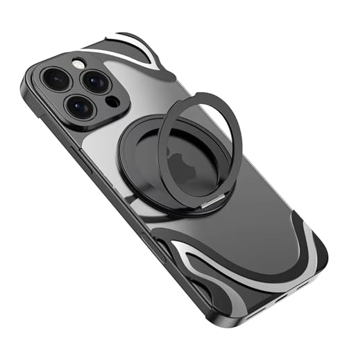 Coque antichoc iPhone 16 Pro ultra fine et transparente avec anneau de support noir