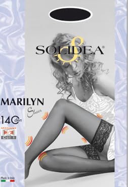 SOLIDEA Damskie pończochy samonośne Marilyn 140 Open Toe stopniowany kompresja 18/21 mmHg