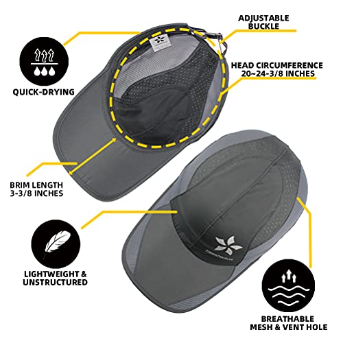 Quick Dry Cap Running Hats Lightweight Breathable Soft Adjustable Outdoor Sports Hat For Men, Women (Black, Classic Buckle) #TOP1
