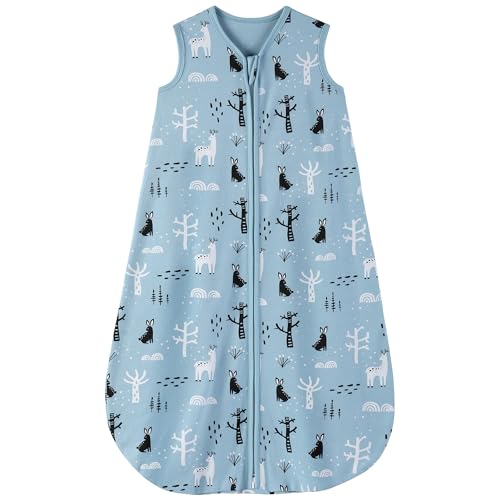Image of Yoofoss Baby Sleep Sack 0-6 Months 0.5 TOG Baby Wearable Blanket, 100% Organic Cotton Infant Toddler Sleeping Sack 2-Way Zipper Lightweight Sleep Sack, Deer