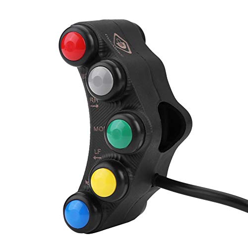 Pulsantiera Moto, 22mm Universale Interruttore Manubrio Impermeabile 12V Devioluci Multifunzionale Clacson, Fendinebbia, Fari Anteriori, Indicatori Direzione Interruttore Luce On Off