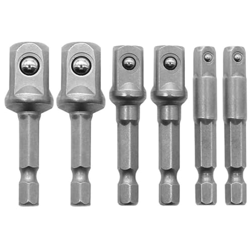 OTAIVE 6pcs Socket Adapter Set,Impact Socket Adaptor Set,Socket Wrench Adapters,Power Drill Socket Converter,Reducer Adapter For Converter Socket Set 1/4 3/8 1/2(sil-ver)