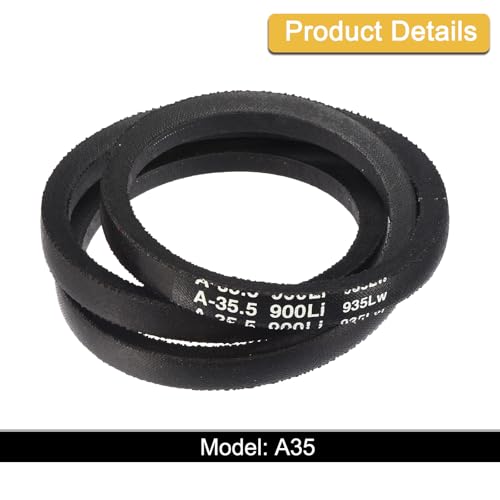 Image of uxcell A35 1 /2 Classic Wrapped V-Belt, 37 inch Outside Circumference, Black, Industrial Rubber V-Belt for Pumps, Fans, Compressors, Agricultural Equipment