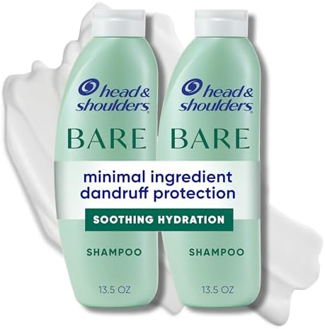 Head & Shoulders Anti-Dandruff Shampoo, BARE Soothing Hydration Twin Pack, 1% Pyrithione Zinc, Dry Scalp Relief, Free of Sulfates, Silicones, Dyes, 13.5 Fl Oz Each